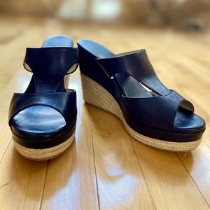 Jimmy Choo leather wedge espadrilles